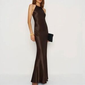 Reformation Jeany Silk Dress In Black Bean, NWOT, NEVER WORN, NO FLAWS.